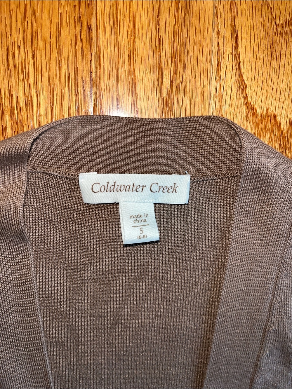 Coldwater Creek Taupe Short-Sleeve Cardigan - Picture 9 of 10